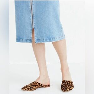 Madewell cheetah calf hair mules